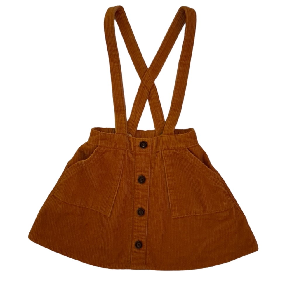 Art Class mustard yellow corduroy suspender skirt, 4t